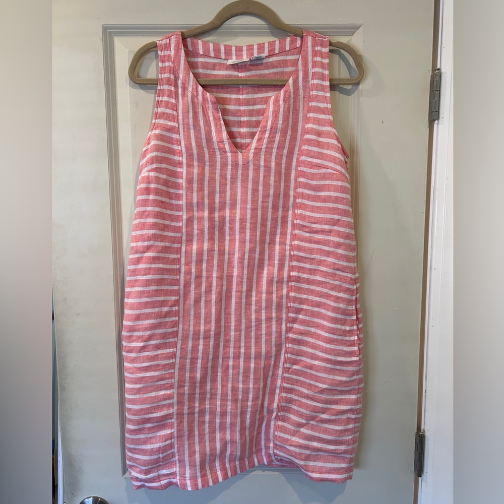 Sigrid Olsen 100% Linen Resortwear Sleeveless Shift Dress - Size XS